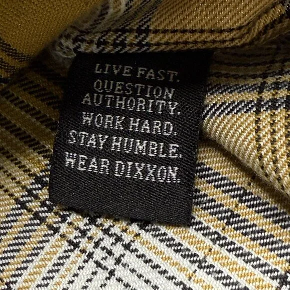 DIXXON Lager Flannel Shirt L Yellow Black White Plaid Workwear Western RARE - Picture 9 of 13